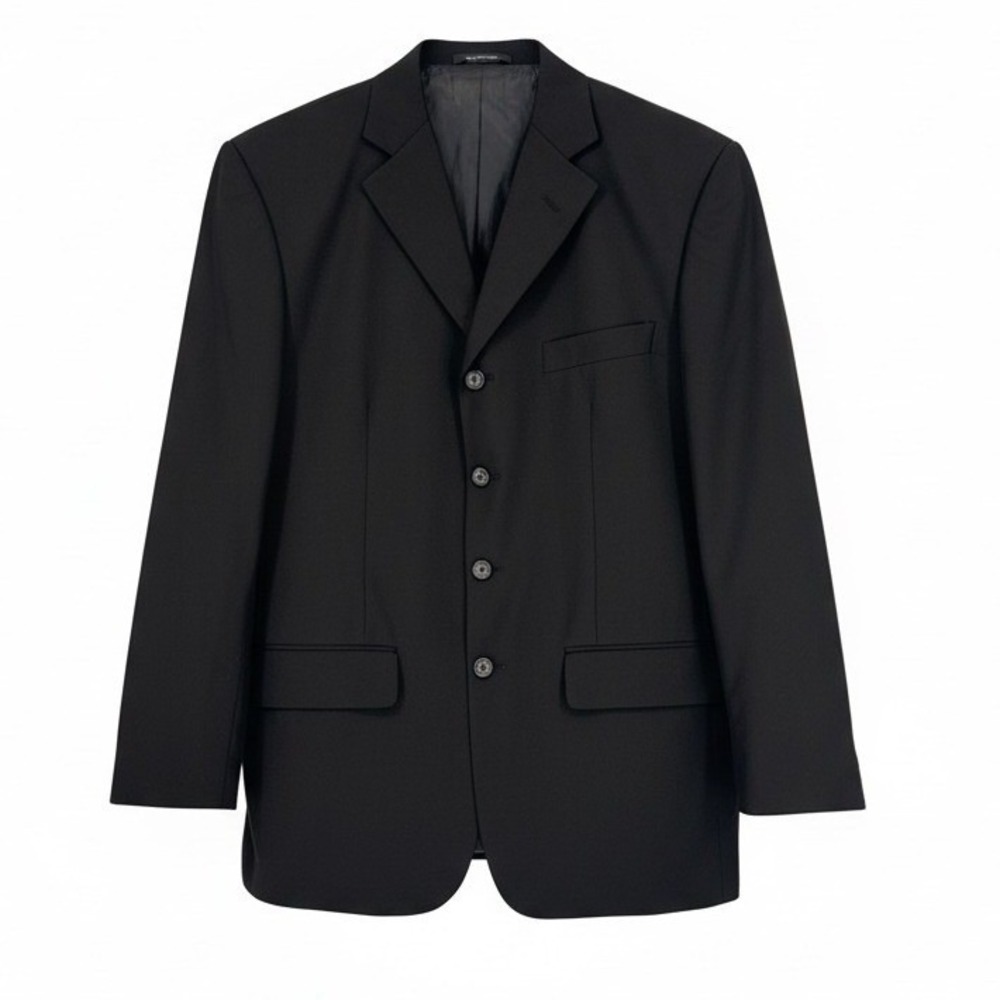 Vitali Mens Black 4-Button Suit Jacket Blazer Size 40R Formal Classic Fit